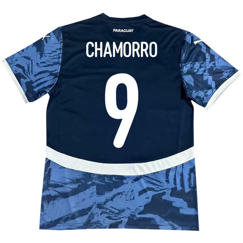 Niño Camiseta Paraguay Lice Chamorro #9 Azul 2ª Equipación 24-26 La Camisa Chile