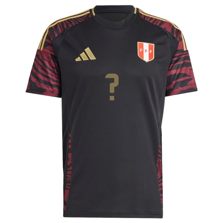 Niño Camiseta Perú Su Nombre #0 Negro 2ª Equipación 24-26 La Camisa Chile