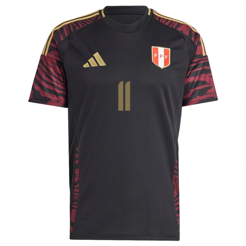 Niño Camiseta Perú Guillermo Grández #11 Negro 2ª Equipación 24-26 La Camisa Chile