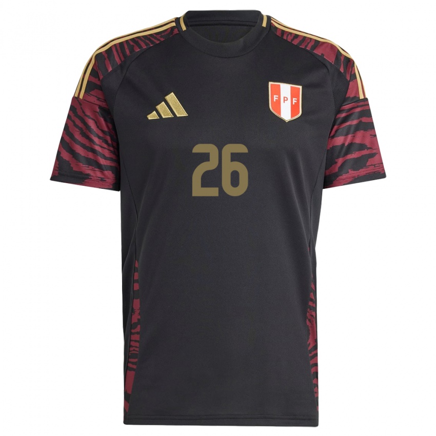 Niño Camiseta Perú Franco Zanelatto #26 Negro 2ª Equipación 24-26 La Camisa Chile