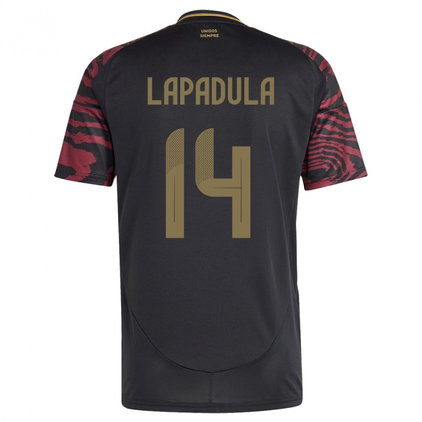 Niño Camiseta Perú Gianluca Lapadula #14 Negro 2ª Equipación 24-26 La Camisa Chile