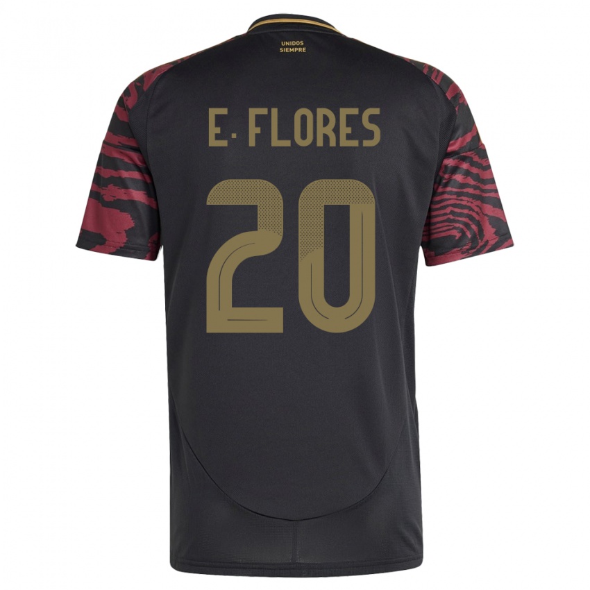 Niño Camiseta Perú Edison Flores #20 Negro 2ª Equipación 24-26 La Camisa Chile