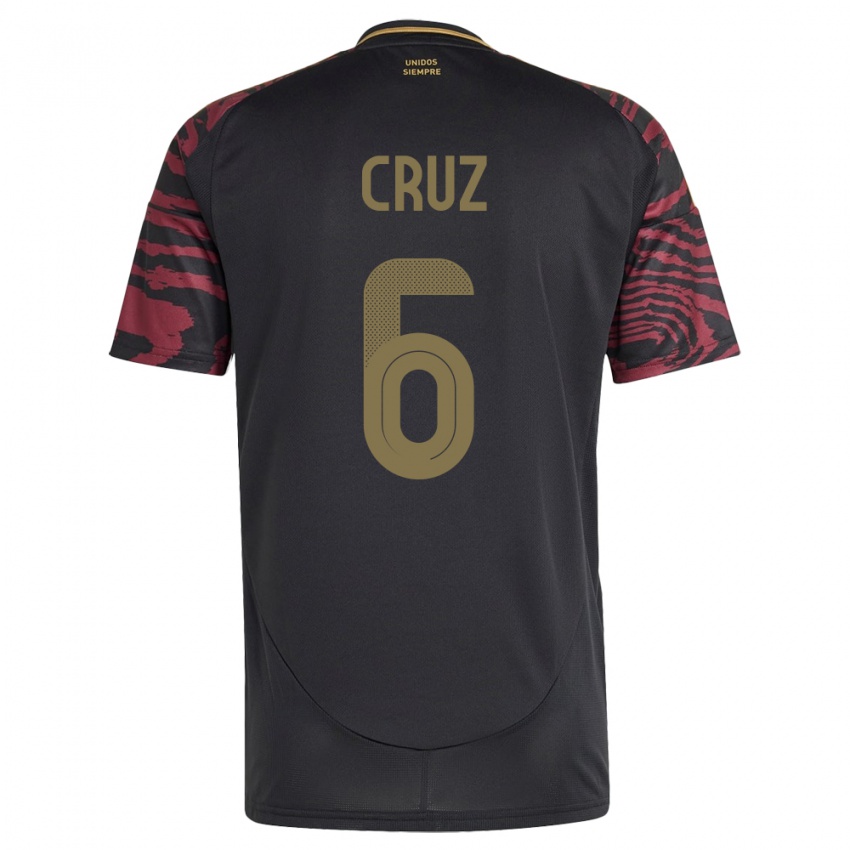 Niño Camiseta Perú Esteban Cruz #6 Negro 2ª Equipación 24-26 La Camisa Chile