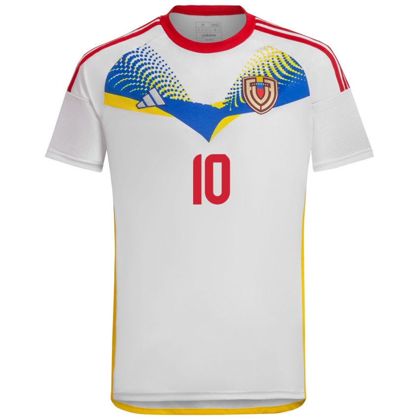 Niño Camiseta Venezuela José Riasco #10 Blanco 2ª Equipación 24-26 La Camisa Chile