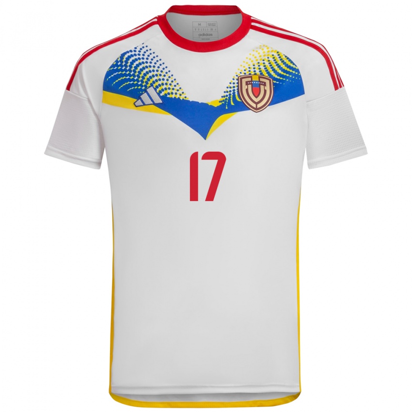 Niño Camiseta Venezuela Mayken González #17 Blanco 2ª Equipación 24-26 La Camisa Chile