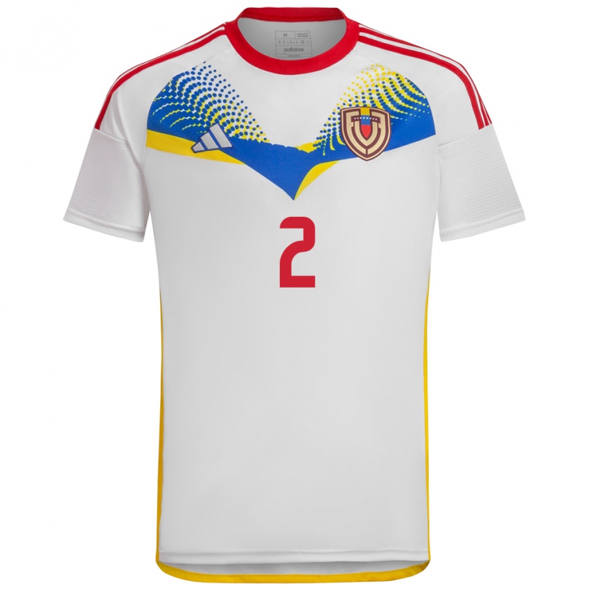 Niño Camiseta Venezuela Pablo Ibarra #2 Blanco 2ª Equipación 24-26 La Camisa Chile