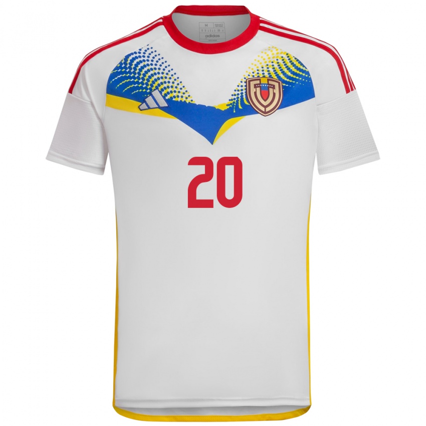 Niño Camiseta Venezuela Andrés Romero #20 Blanco 2ª Equipación 24-26 La Camisa Chile