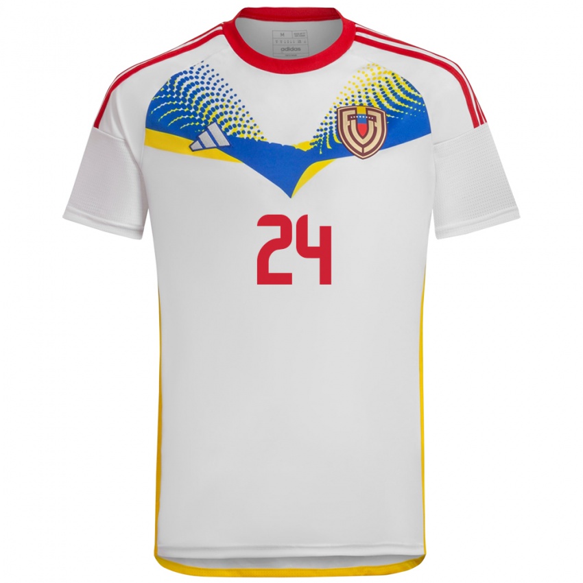 Niño Camiseta Venezuela Kervin Andrade #24 Blanco 2ª Equipación 24-26 La Camisa Chile