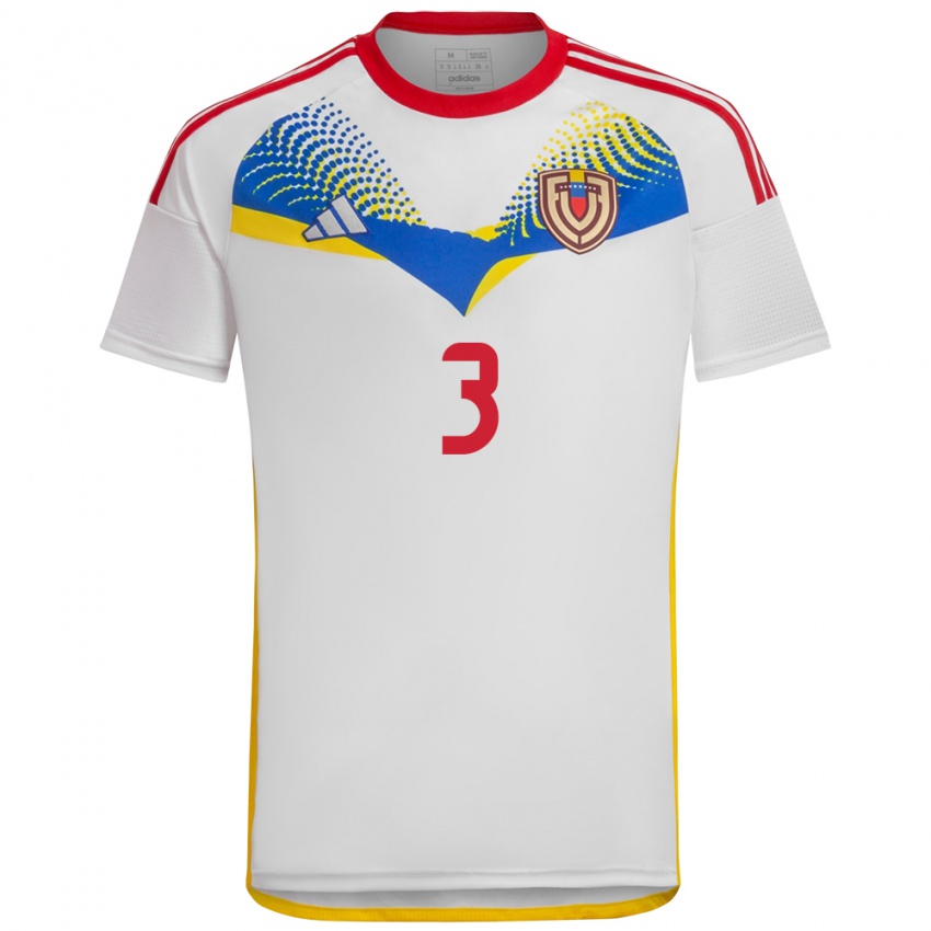 Niño Camiseta Venezuela Yordan Osorio #3 Blanco 2ª Equipación 24-26 La Camisa Chile