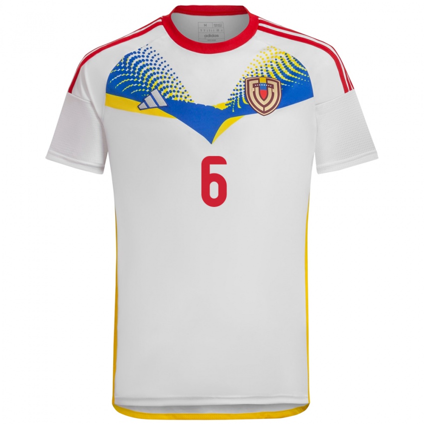 Niño Camiseta Venezuela Michelle Romero #6 Blanco 2ª Equipación 24-26 La Camisa Chile