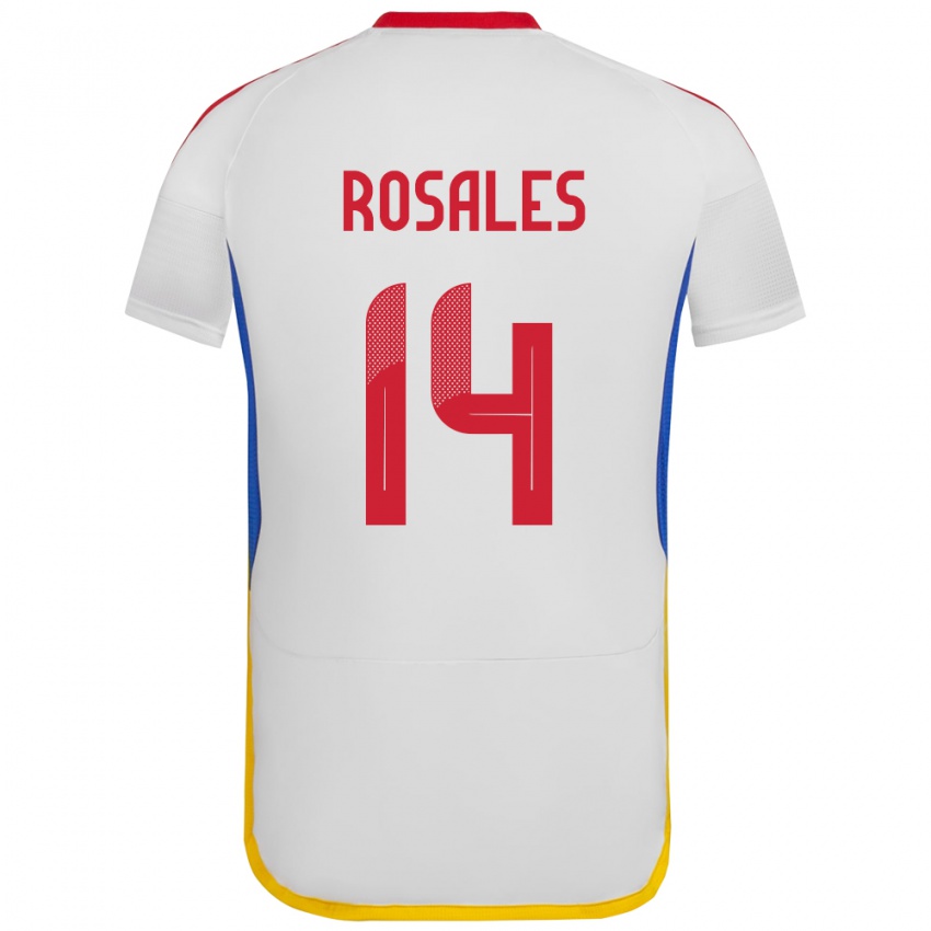 Niño Camiseta Venezuela Roberto Rosales #14 Blanco 2ª Equipación 24-26 La Camisa Chile