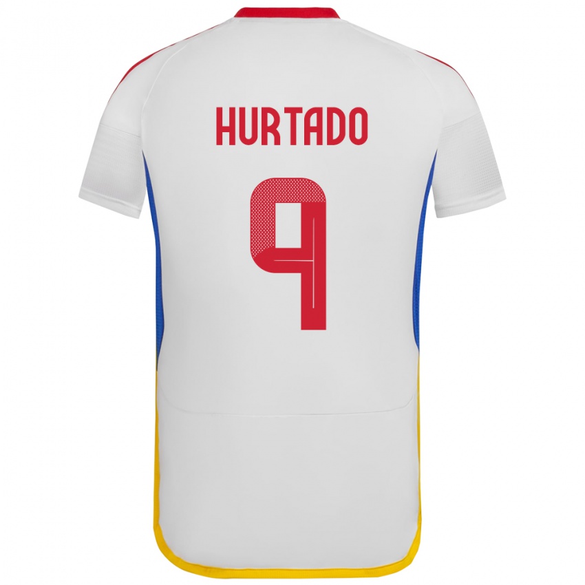 Niño Camiseta Venezuela Jan Hurtado #9 Blanco 2ª Equipación 24-26 La Camisa Chile