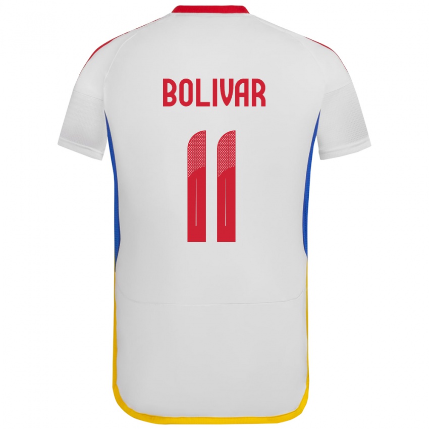 Niño Camiseta Venezuela Jovanny Bolívar #11 Blanco 2ª Equipación 24-26 La Camisa Chile