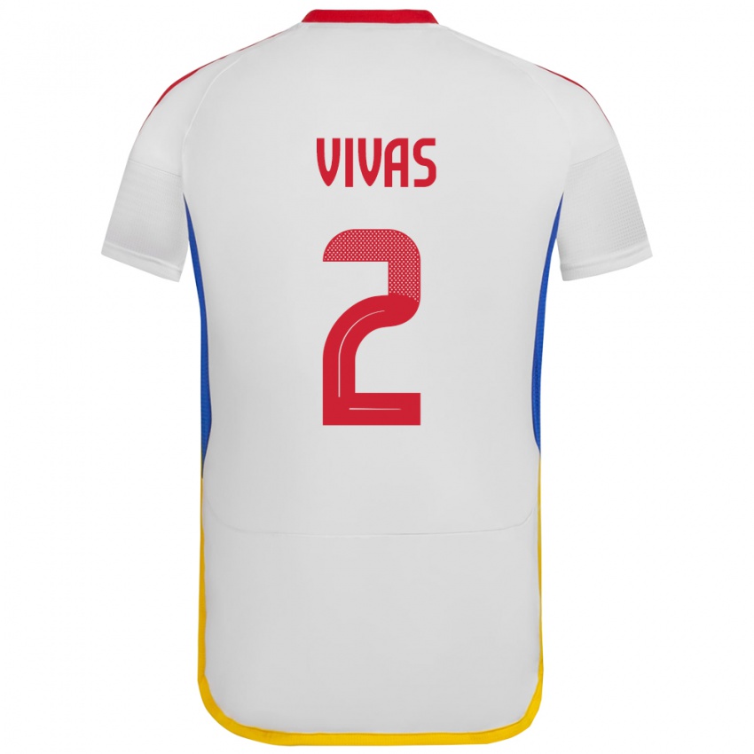 Niño Camiseta Venezuela Carlos Vivas #2 Blanco 2ª Equipación 24-26 La Camisa Chile