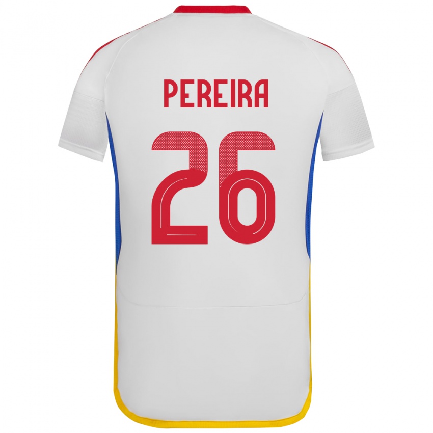 Niño Camiseta Venezuela Daniel Pereira #26 Blanco 2ª Equipación 24-26 La Camisa Chile