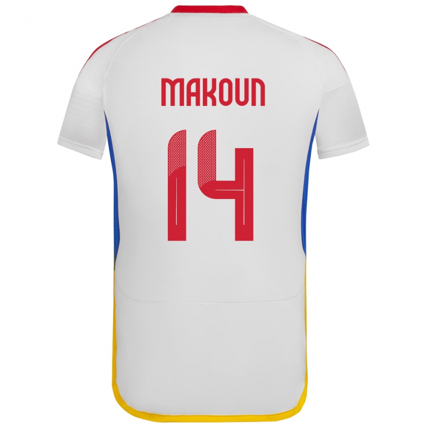 Niño Camiseta Venezuela Christian Makoun #14 Blanco 2ª Equipación 24-26 La Camisa Chile