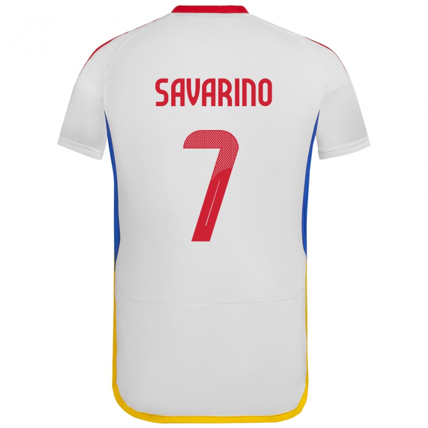 Niño Camiseta Venezuela Jefferson Savarino #7 Blanco 2ª Equipación 24-26 La Camisa Chile