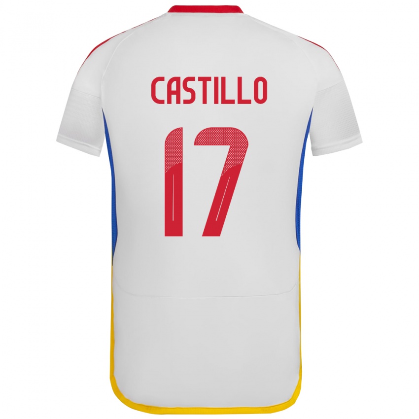 Niño Camiseta Venezuela Edson Castillo #17 Blanco 2ª Equipación 24-26 La Camisa Chile