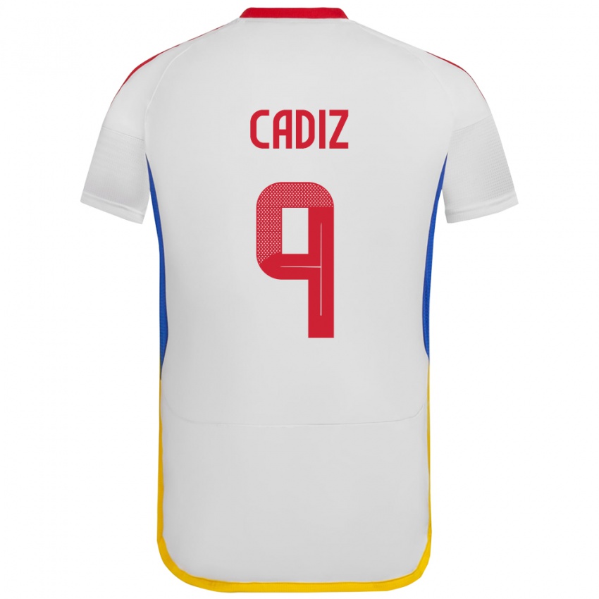 Niño Camiseta Venezuela Jhonder Cádiz #9 Blanco 2ª Equipación 24-26 La Camisa Chile