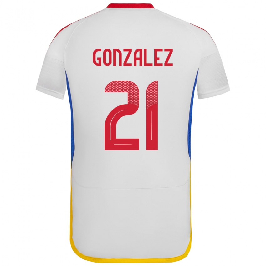 Niño Camiseta Venezuela Alexander González #21 Blanco 2ª Equipación 24-26 La Camisa Chile