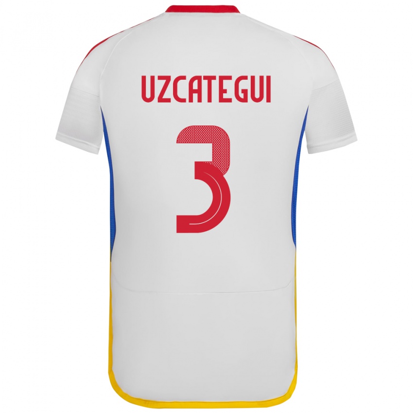 Niño Camiseta Venezuela Rafael Uzcátegui #3 Blanco 2ª Equipación 24-26 La Camisa Chile