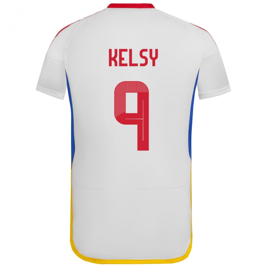 Niño Camiseta Venezuela Kevin Kelsy #9 Blanco 2ª Equipación 24-26 La Camisa Chile