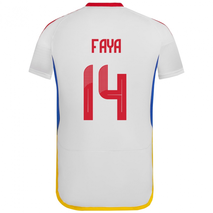 Niño Camiseta Venezuela Carlos Faya #14 Blanco 2ª Equipación 24-26 La Camisa Chile