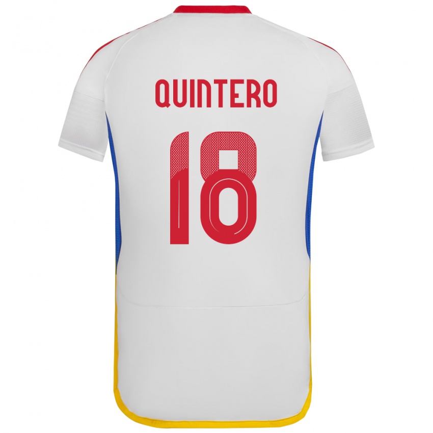 Niño Camiseta Venezuela Jesús Quintero #18 Blanco 2ª Equipación 24-26 La Camisa Chile