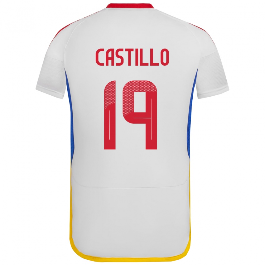 Niño Camiseta Venezuela Bryan Castillo #19 Blanco 2ª Equipación 24-26 La Camisa Chile