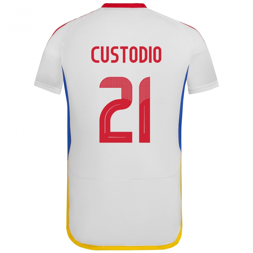 Niño Camiseta Venezuela Alex Custodio #21 Blanco 2ª Equipación 24-26 La Camisa Chile