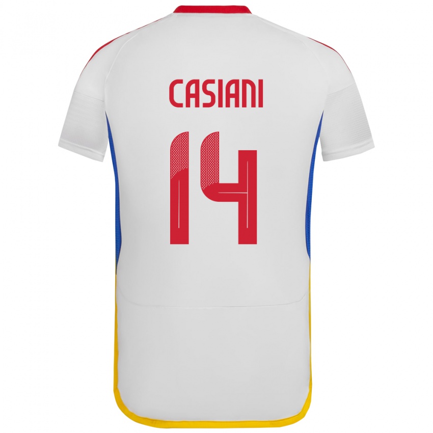 Niño Camiseta Venezuela Luis Casiani #14 Blanco 2ª Equipación 24-26 La Camisa Chile