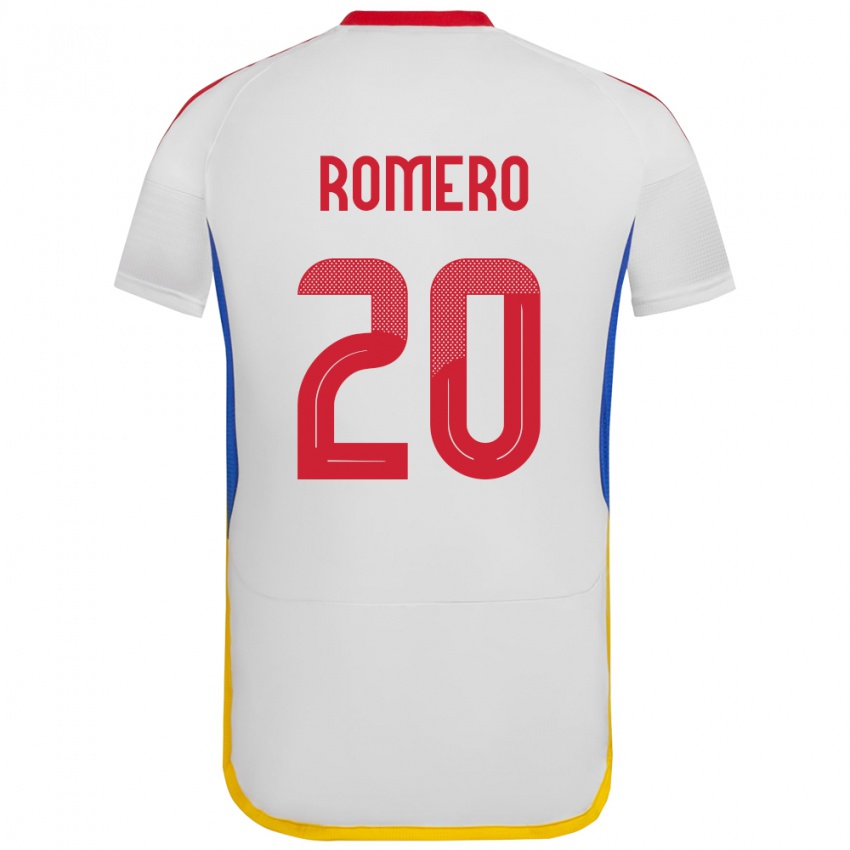 Niño Camiseta Venezuela Andrés Romero #20 Blanco 2ª Equipación 24-26 La Camisa Chile