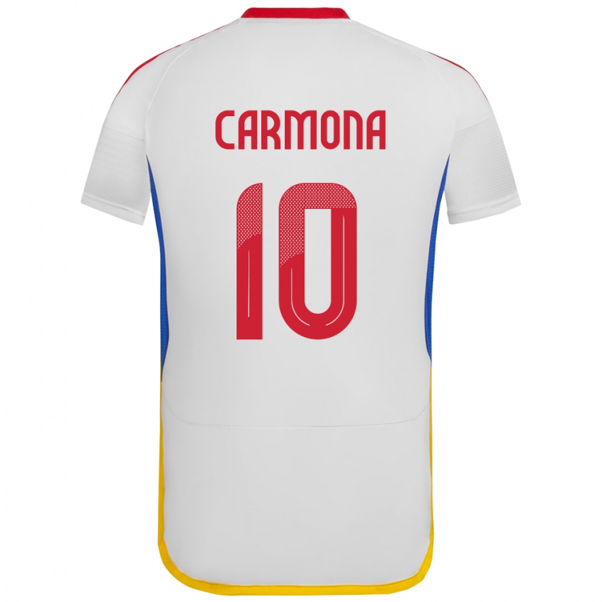 Niño Camiseta Venezuela Wikelman Carmona #10 Blanco 2ª Equipación 24-26 La Camisa Chile