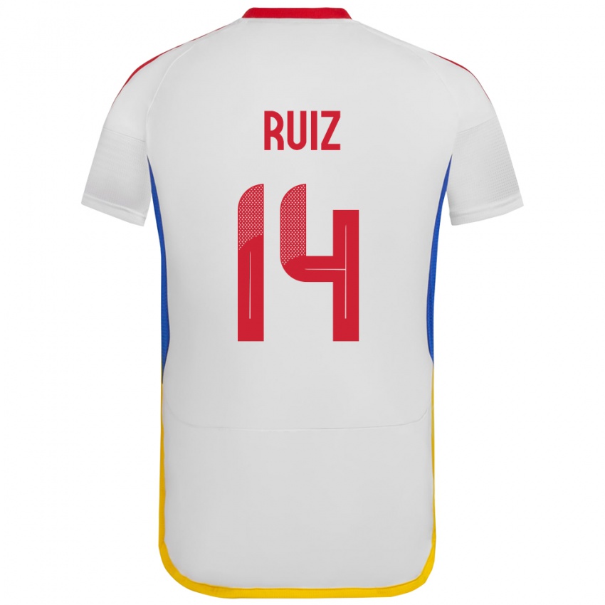 Niño Camiseta Venezuela Maicol Ruiz #14 Blanco 2ª Equipación 24-26 La Camisa Chile