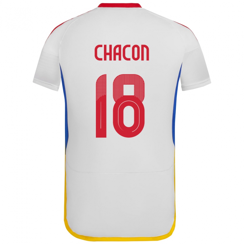 Niño Camiseta Venezuela Yerson Chacón #18 Blanco 2ª Equipación 24-26 La Camisa Chile