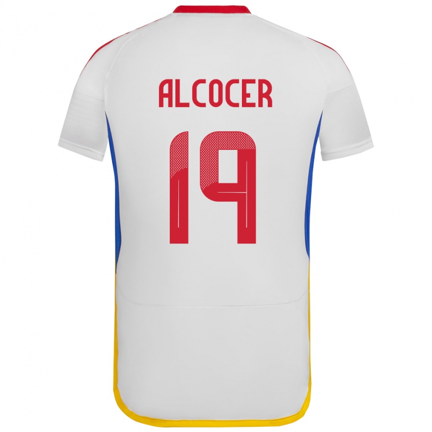 Niño Camiseta Venezuela Brayan Alcocer #19 Blanco 2ª Equipación 24-26 La Camisa Chile