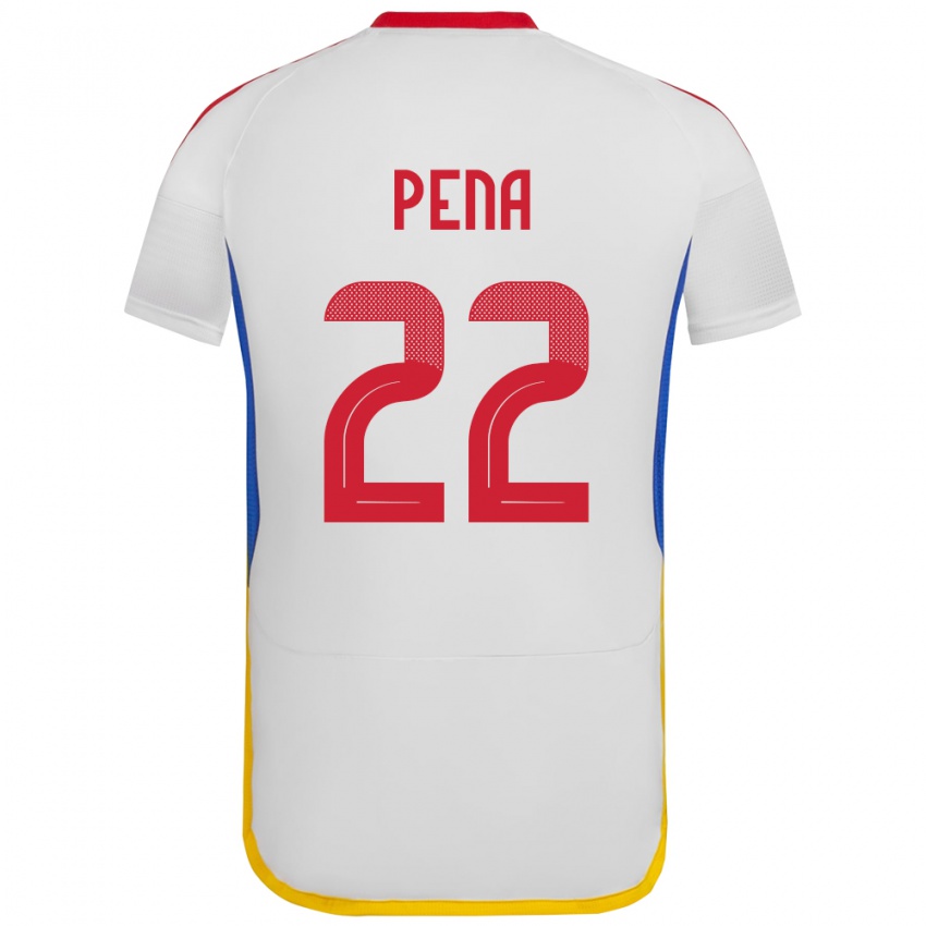 Niño Camiseta Venezuela Lewuis Peña #22 Blanco 2ª Equipación 24-26 La Camisa Chile