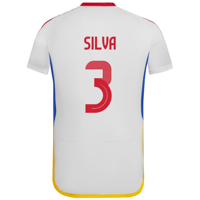 Niño Camiseta Venezuela Santiago Silva #3 Blanco 2ª Equipación 24-26 La Camisa Chile