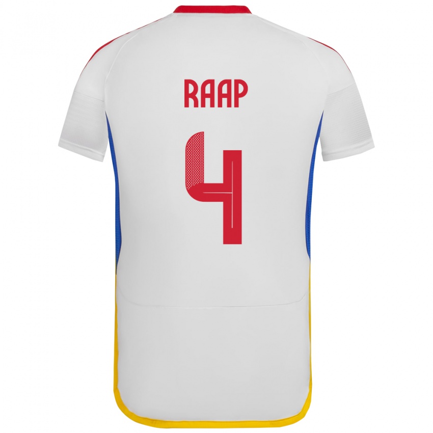 Niño Camiseta Venezuela Yiandro Raap #4 Blanco 2ª Equipación 24-26 La Camisa Chile