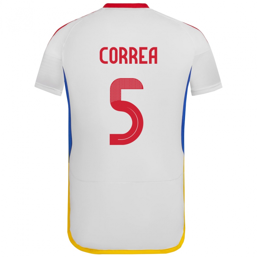 Niño Camiseta Venezuela José Correa #5 Blanco 2ª Equipación 24-26 La Camisa Chile