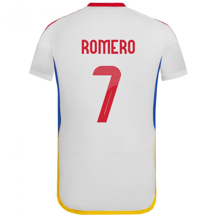 Niño Camiseta Venezuela Leenhan Romero #7 Blanco 2ª Equipación 24-26 La Camisa Chile