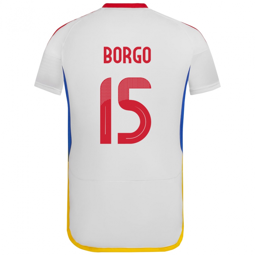Niño Camiseta Venezuela Ángel Borgo #15 Blanco 2ª Equipación 24-26 La Camisa Chile
