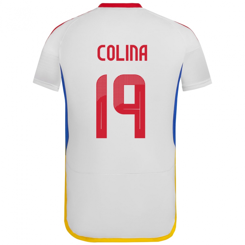 Niño Camiseta Venezuela Junior Colina #19 Blanco 2ª Equipación 24-26 La Camisa Chile