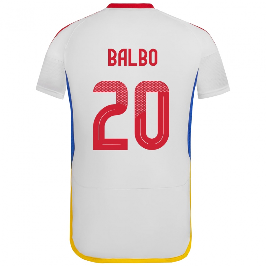 Niño Camiseta Venezuela Luis Balbo #20 Blanco 2ª Equipación 24-26 La Camisa Chile