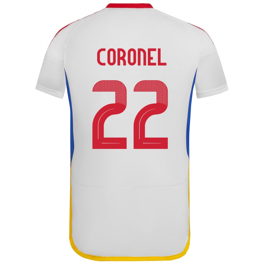 Niño Camiseta Venezuela Nohelis Coronel #22 Blanco 2ª Equipación 24-26 La Camisa Chile