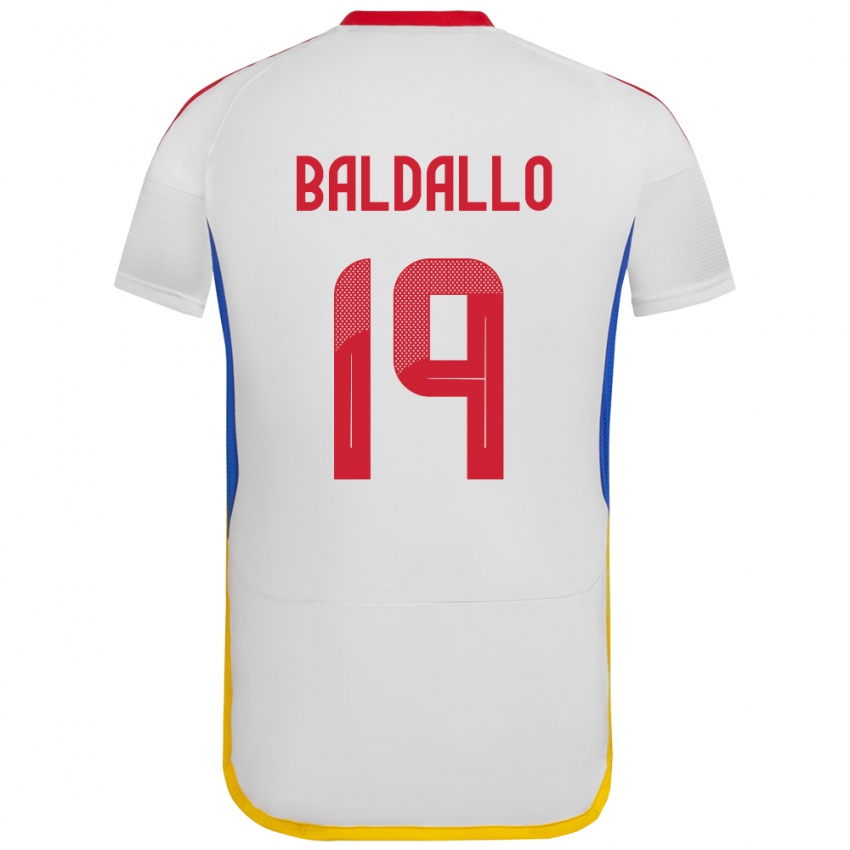 Niño Camiseta Venezuela Micheel Baldallo #19 Blanco 2ª Equipación 24-26 La Camisa Chile