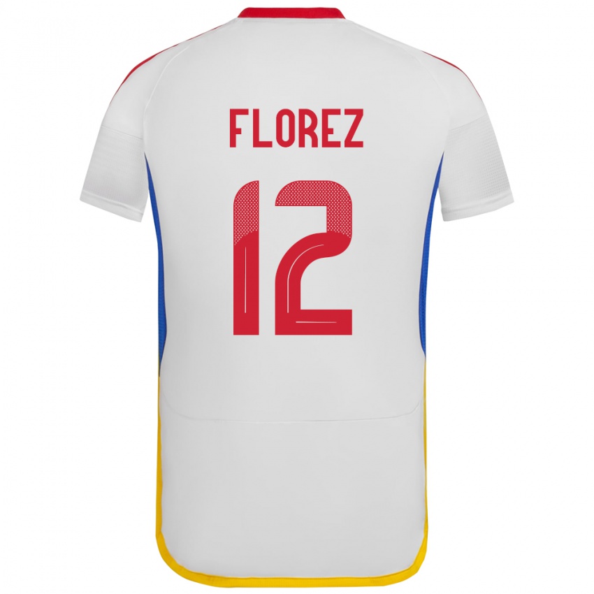 Niño Camiseta Venezuela Génesis Flórez #12 Blanco 2ª Equipación 24-26 La Camisa Chile