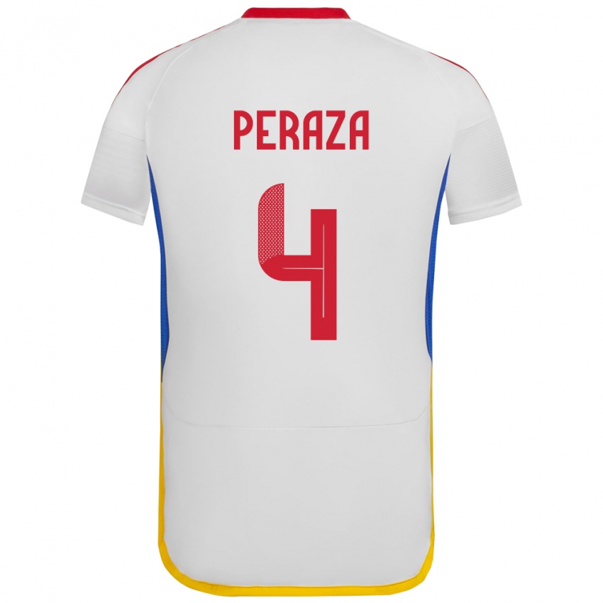 Niño Camiseta Venezuela María Peraza #4 Blanco 2ª Equipación 24-26 La Camisa Chile