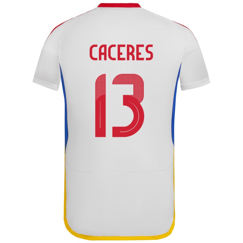 Niño Camiseta Venezuela Nayluisa Cáceres #13 Blanco 2ª Equipación 24-26 La Camisa Chile