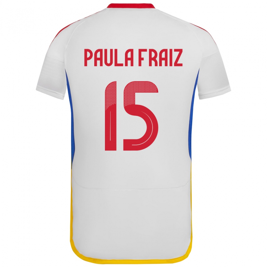 Niño Camiseta Venezuela Ana Paula Fraiz #15 Blanco 2ª Equipación 24-26 La Camisa Chile